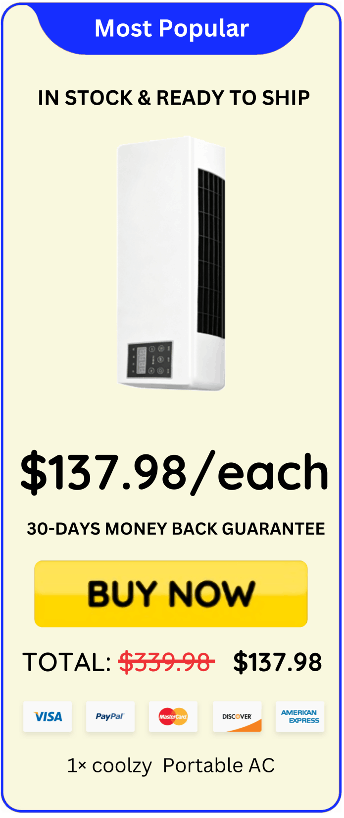 Coolzy Portable AC offer price 