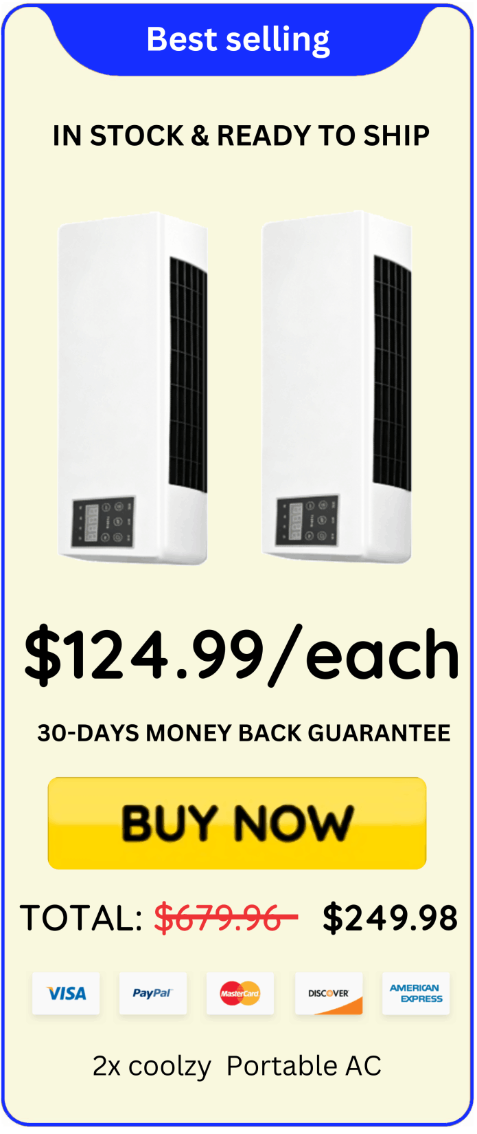 Coolzy Portable AC offer price 